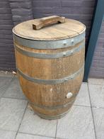 Houten dompelton, stevige uitvoering met deksel en handvat, Tuin en Terras, Regentonnen, 150 liter of meer, Ophalen, Zo goed als nieuw