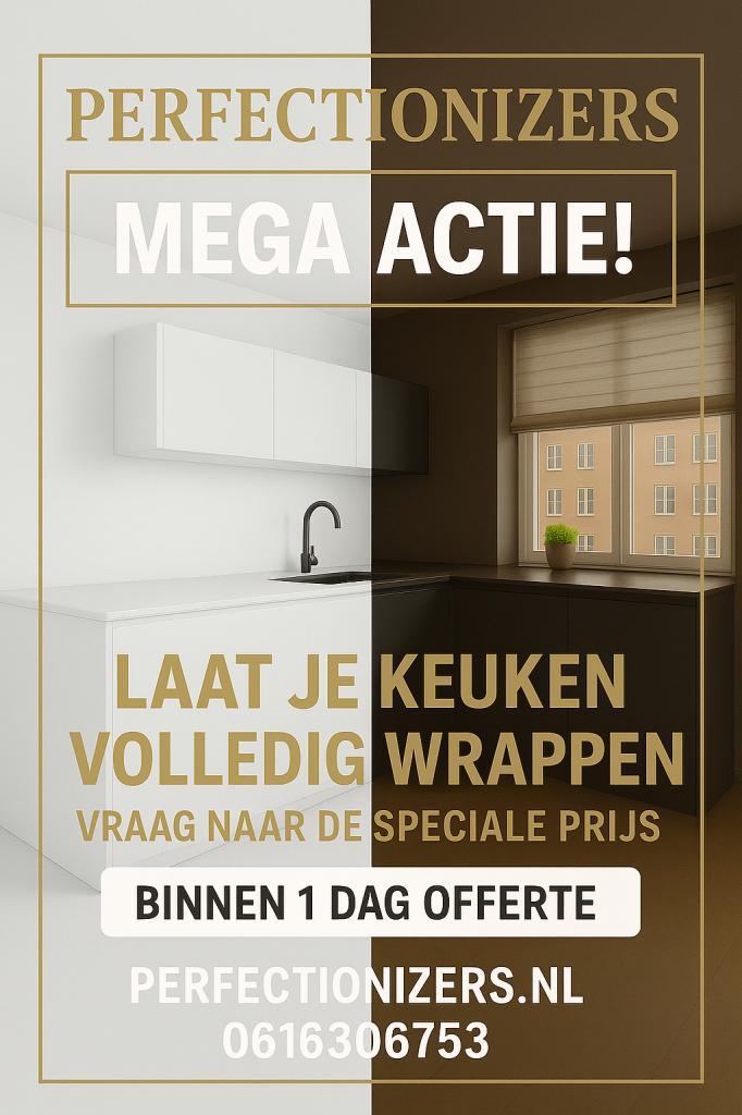 keuken wrappen 1 dag MEGA ACTIE Renoveren verven spuiten mat, Diensten en Vakmensen, Auto en Motor | Monteurs en Garages, Garantie