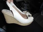 Z1) creme jute leer espadrilles sandalettes unisa mt 39 zgan, Verzenden, Beige, Zo goed als nieuw, Espadrilles of Moccasins