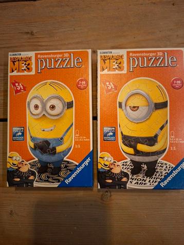 2x Minions Ravensburger 3D Puzzel (54 stukjes) beschikbaar voor biedingen