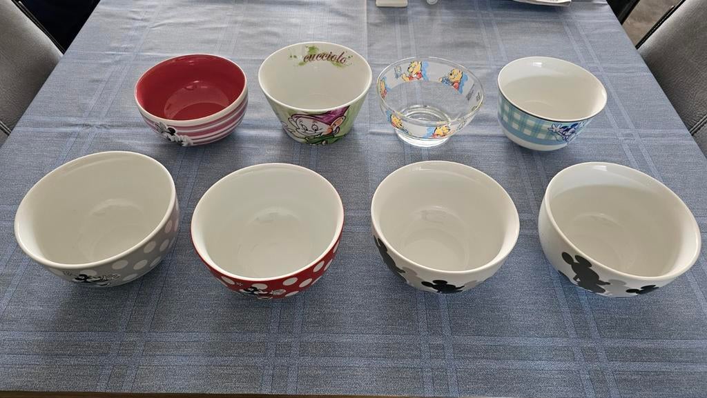 Disney schaaltjes - 8 stuks, Overige materialen, Gebruikt, Ophalen of Verzenden, Vaatwasserbestendig