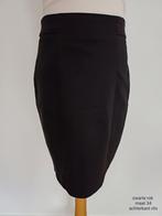 Zwarte rok met rits en split - Maat 34, Zwart, Ophalen of Verzenden, Zo goed als nieuw, Maat 34 (XS) of kleiner