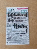 CarlijnDesign - Gefeliciteerd Hoera, Hobby en Vrije tijd, Ophalen of Verzenden, Clearstamp