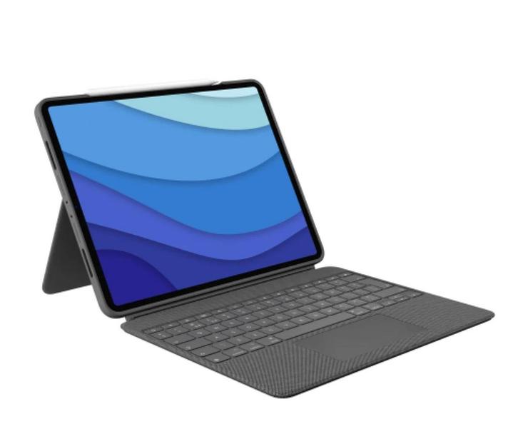 Logitech Combo Touch iPad Pro 12.9" Hoes + Toetsenbord, Computers en Software, Tablet-hoezen, Zo goed als nieuw, Bescherming voor- en achterkant