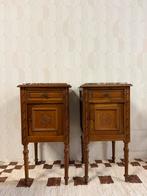Vintage nachtkastjes marmer blad rood/wit blad beschikbaar, Huis en Inrichting, Minder dan 45 cm, Vintage, Vintage, Zo goed als nieuw