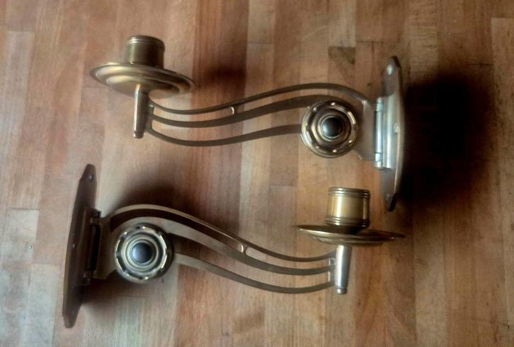 Prachtige Wandkandelaars of Piano kandelaars - Set van 2, Antiek en Kunst, Antiek | Kandelaars, Koper of Brons, Ophalen of Verzenden