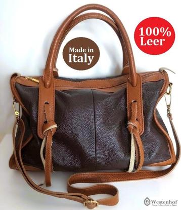 Italiaanse leren tas - dames schoudertas - handtas 100% leer beschikbaar voor biedingen