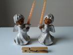 vintage set van 2 engeltjes, kaarsenhouder jaren 70, Diversen, Kerst, Ophalen of Verzenden, Zo goed als nieuw