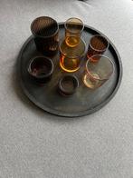 Set van kaarshouders op dienblad, Ophalen, Glas of Glazen, Overige stijlen, Glas