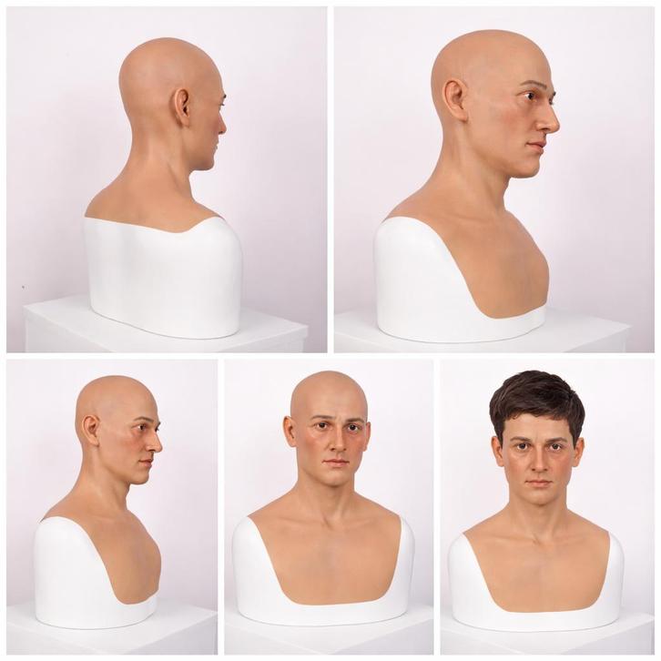 Siliconen gezichtsmasker man gezicht- beweegbare mond, Hobby en Vrije tijd, Kostuums, Theaterbenodigdheden en LARP, Nieuw, Accessoires