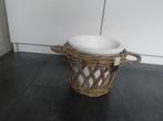 Riviera Maison Rattan Klein Bloempot Collector Item 20x20, Rond, Zo goed als nieuw, Aardewerk, Tuin