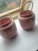 Windlichten riverdale roze, Huis en Inrichting, Woonaccessoires | Kandelaars en Kaarsen, Ophalen, Overige materialen, Overige kleuren