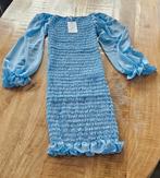 Babyblauwe strapless jurk nieuw met kaartje babyshower, Ophalen of Verzenden, Nieuw, Onder de knie