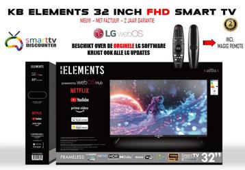 KB ELEMENTS 32 INCH FHD SMART TV FRAMELESS beschikbaar voor biedingen
