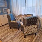 Leuke blauwe fauteuil - 2 stuks, Huis en Inrichting, Fauteuils, Ophalen, 75 tot 100 cm, Zo goed als nieuw, Stof