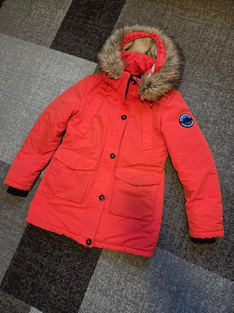 Winterjas oranje Superdry maat 40, Kleding | Dames, Jassen | Winter, Zo goed als nieuw, Maat 38/40 (M), Oranje, Ophalen of Verzenden