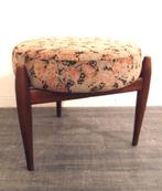 Fifties teak vintage ottoman - mid century design voetenbank, Minder dan 50 cm, Gebruikt, 125 cm of meer, -