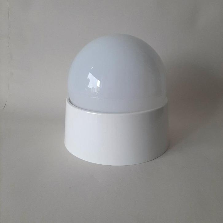 Vintage plafondlamp | Jaren 60 schroefbol | Bakeli, Huis en Inrichting, Lampen | Plafondlampen, Gebruikt, Glas, Kunststof, Verzenden