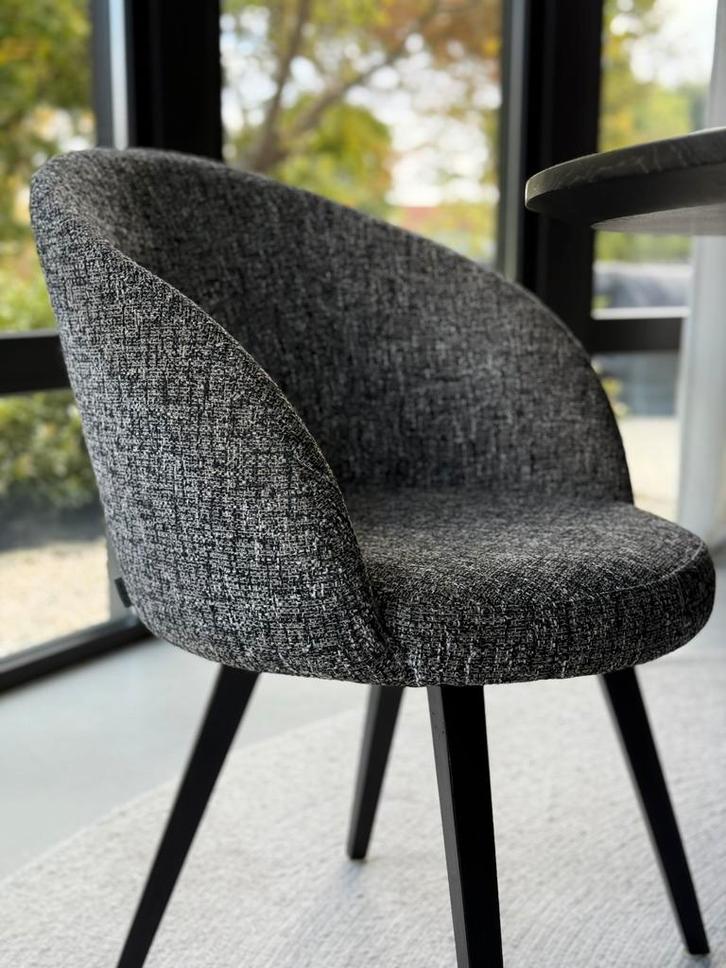 Acht eetkamer stoelen Keijser&Co zgan!, Huis en Inrichting, Stoelen, Zo goed als nieuw, Vier, Stof, Zwart, Ophalen of Verzenden