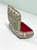 Silver Plated Vintage Jewelry Box Red velvet sieradendoos, Antiek en Kunst, Ophalen of Verzenden
