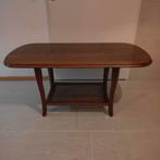 Vintage Houten Salontafel met Rotan Onderblad, Huis en Inrichting, Tafels | Bijzettafels, 45 tot 60 cm, Gebruikt, Vintage, Ophalen of Verzenden