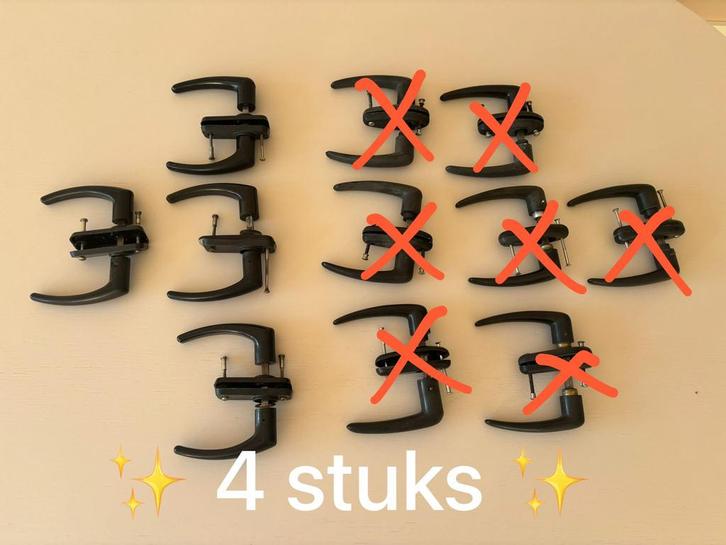 Vintage deurklinken jaren 20 30 bakeliet zwart deurbeslag 4, Doe-het-zelf en Verbouw, Hang- en Sluitwerk, Gebruikt, Klink of Kruk