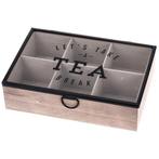 Theedoos zwart met 6 vakjes, Ophalen of Verzenden, Nieuw