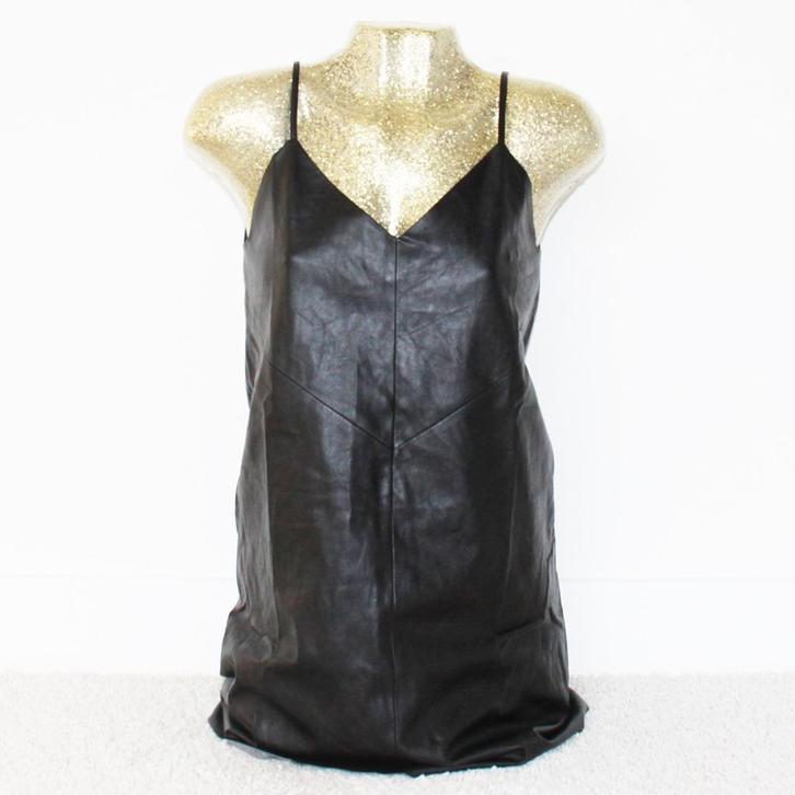Mooi Soepel H&M Leather Look Jurkje (Maat 36) - 66 € 20,-, Kleding | Dames, Jurken, Zo goed als nieuw, Maat 36 (S), Zwart, Boven de knie
