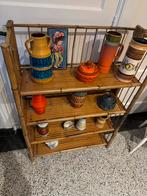 Vintage bamboe boekenkast etagere inklapbaar, Huis en Inrichting, Kasten | Boekenkasten, Ophalen, Met plank(en), Gebruikt, 100 tot 150 cm