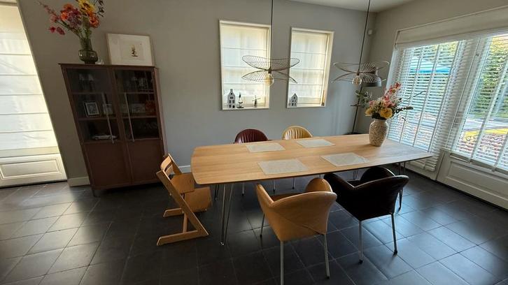 4  Label “Aletta” eetkamerstoelen, Huis en Inrichting, Stoelen, Gebruikt, Vier, Leer, Ophalen