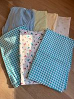 Ledikant lakens en hoeslakens, Ophalen of Verzenden, Zo goed als nieuw, Wit, Jongetje of Meisje