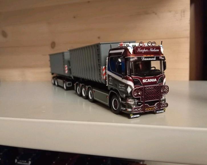 Scania R Kasper Nielsen haakarm combinatie Tekno, Hobby en Vrije tijd, Modelauto's | 1:50, Nieuw, Bus of Vrachtwagen, Tekno, Ophalen of Verzenden