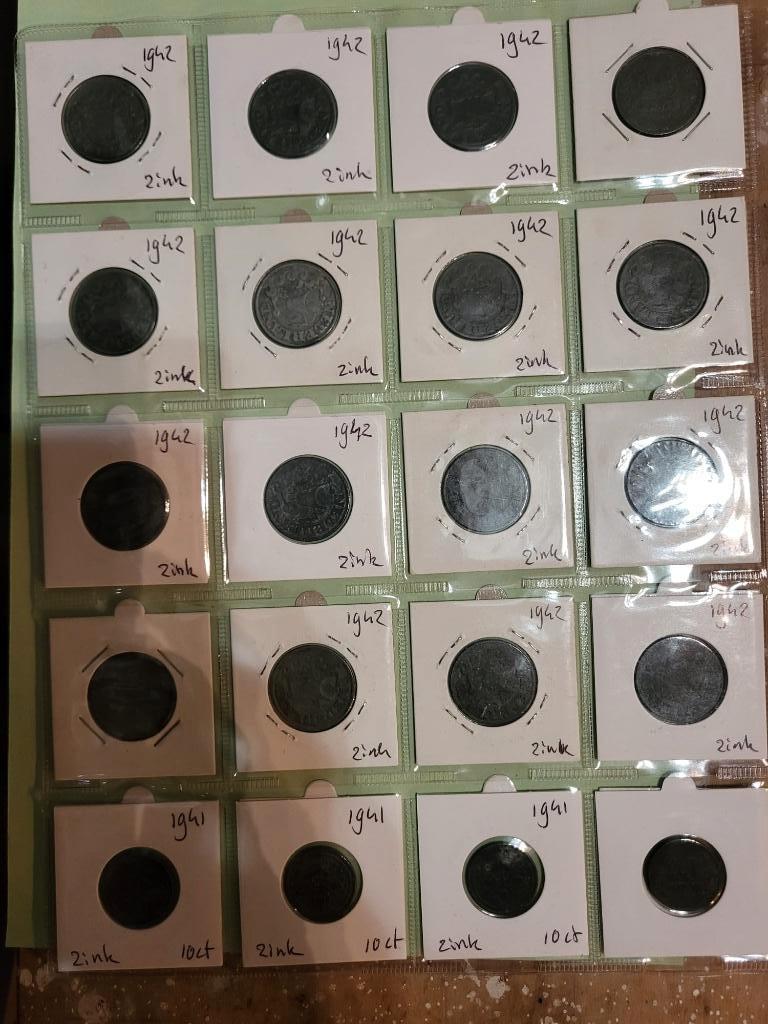 Zinken centen Wilhelmina, oorlogsgeld, Ophalen of Verzenden, Koningin Wilhelmina, Overige waardes, Zilver