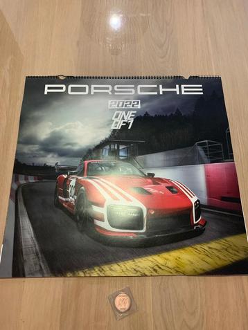 2022 originele Porsche kalender met munt geen folder