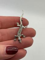 C238 Prachtige zilveren broche hagedis, Ophalen of Verzenden, Zilver, Broche, Met edelsteen