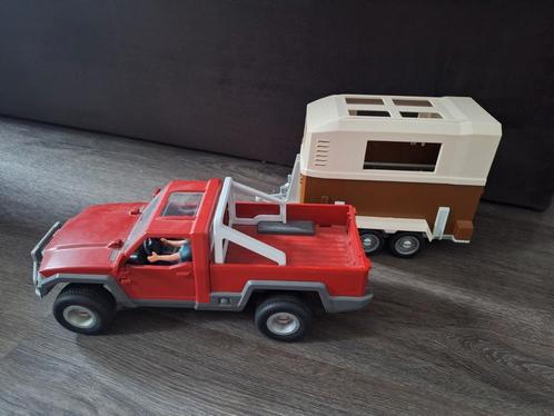 Schleich auto met trailer, rood, Kinderen en Baby's, Speelgoed | Overig, Zo goed als nieuw, Jongen of Meisje, Ophalen