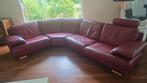 Natuzzi zithoek Rood Leer, Huis en Inrichting, Ophalen of Verzenden, Gebruikt, Leer