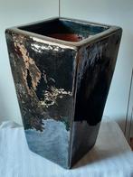Glans zwarte   ☆☆☆   PLANTENBAK  Terracotta, Tuin en Terras, Steen, Gebruikt, Minder dan 60 cm, 30 tot 60 cm