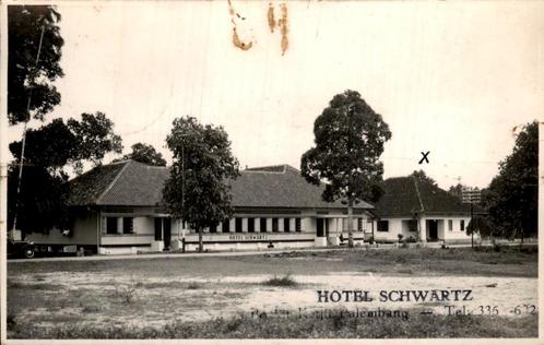 Fotokaart - Palembang - Hotel, Verzamelen, Ansichtkaarten | Buitenland, Gelopen, Voor 1920, Ophalen of Verzenden