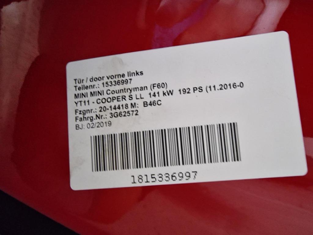 Mini Countryman (F60) Links voordeur portier, Gebruikt, Deur, Links, Ophalen of Verzenden
