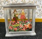 Accubak glas hout paddestoel herfst poppetjes bladeren spin, Ophalen of Verzenden, Zo goed als nieuw