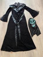 Gothic lange fluwelen jurk zwart mt L inclusief Zombiemasker, Kleding | Dames, Maat 42/44 (L), Ophalen of Verzenden, Zo goed als nieuw