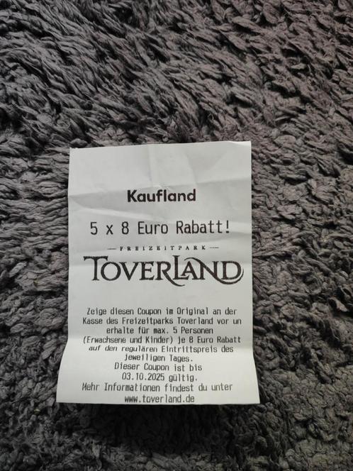 Kortingsbon Toverland voor 5 personen, Tickets en Kaartjes, Recreatie | Pretparken en Attractieparken, Drie personen of meer, Kortingskaart