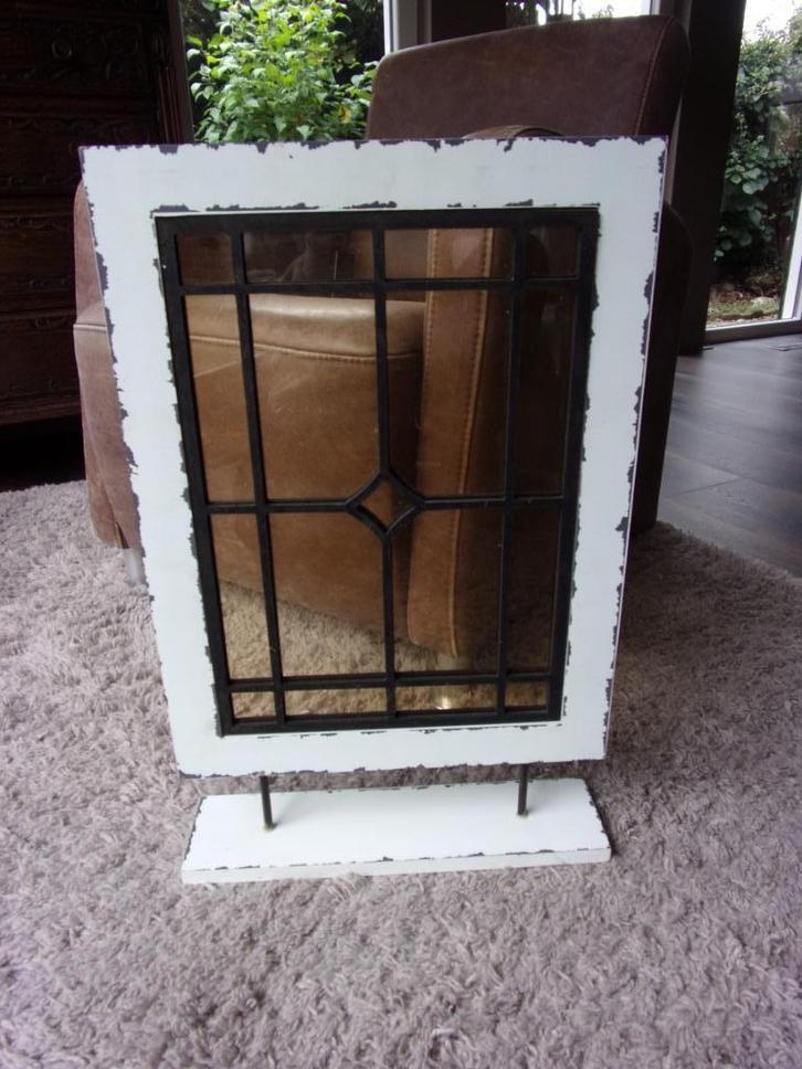 RAAMDECORATIE OP STANDAARD GLAS IN LOOD, Antiek en Kunst, Curiosa en Brocante, Ophalen