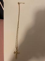 Gouden kruisketting, Verzenden, Zo goed als nieuw, Goud