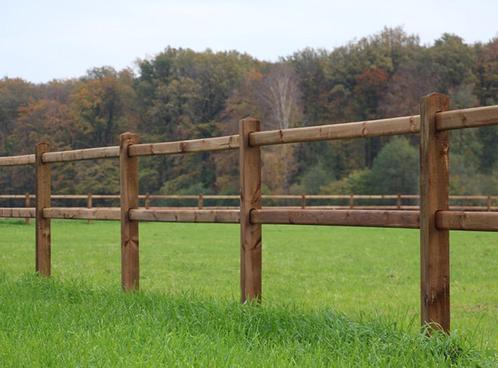 22. Omheining | houten omheining | doorsteek omheining, Dieren en Toebehoren, Stalling en Weidegang, Weidegang, 4 paarden of pony's of meer