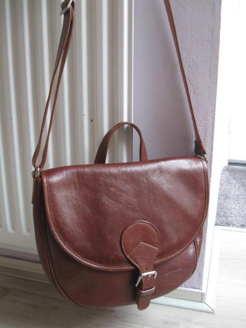 CHIARUGI prachtige royale leren tas als nieuw, Sieraden, Tassen en Uiterlijk, Tassen | Damestassen, Zo goed als nieuw, Bruin, Ophalen of Verzenden