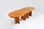 Vintage Deense grote ovalen uitschuifbare eettafel tafel, Ophalen, Gebruikt, 100 tot 150 cm, Vintage