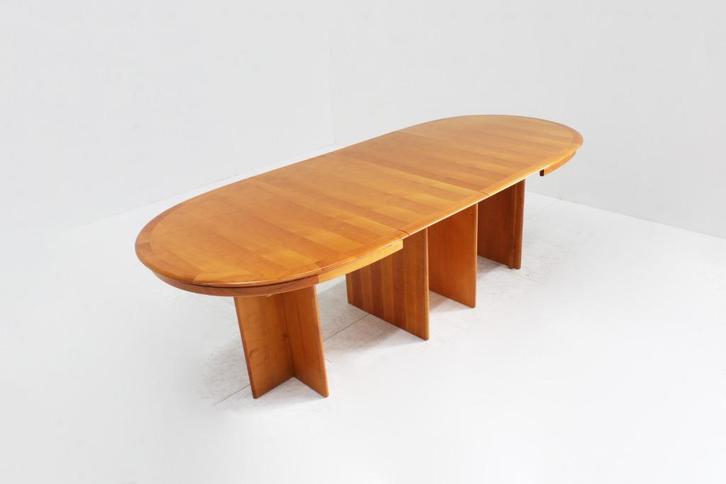 Vintage Deense grote ovalen uitschuifbare eettafel tafel, Huis en Inrichting, Tafels | Eettafels, Gebruikt, 100 tot 150 cm, 200 cm of meer