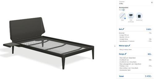 Essential  Auping compleet 2 Motoren-Afstandsbediening Zwart, Huis en Inrichting, Slaapkamer | Bedden, Nieuw, Twijfelaar, 120 cm
